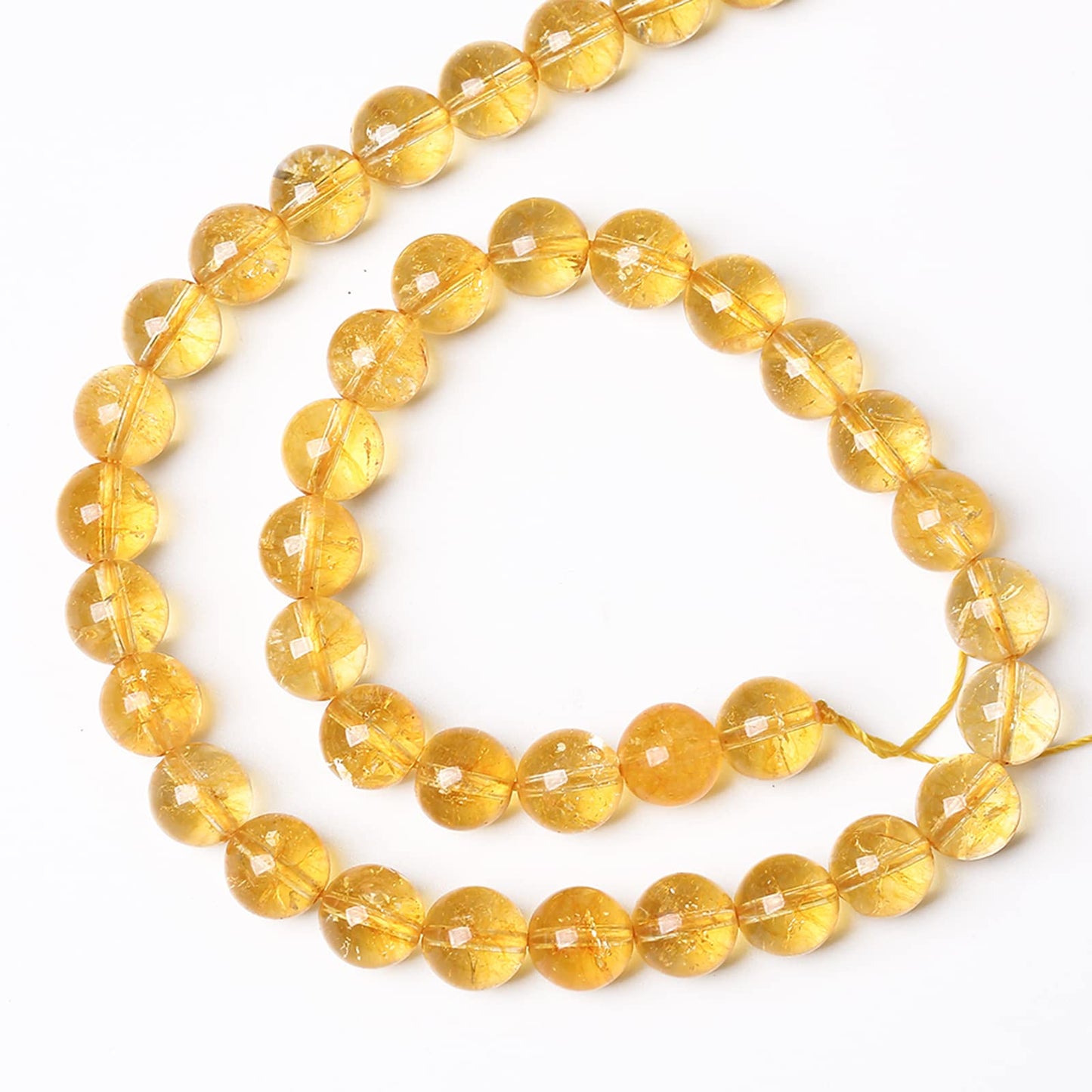 6mm 60Pcs Natural Citrine Beads for Jewelry Making Gemstone Round Loose Beads DIY Bracelet Necklace