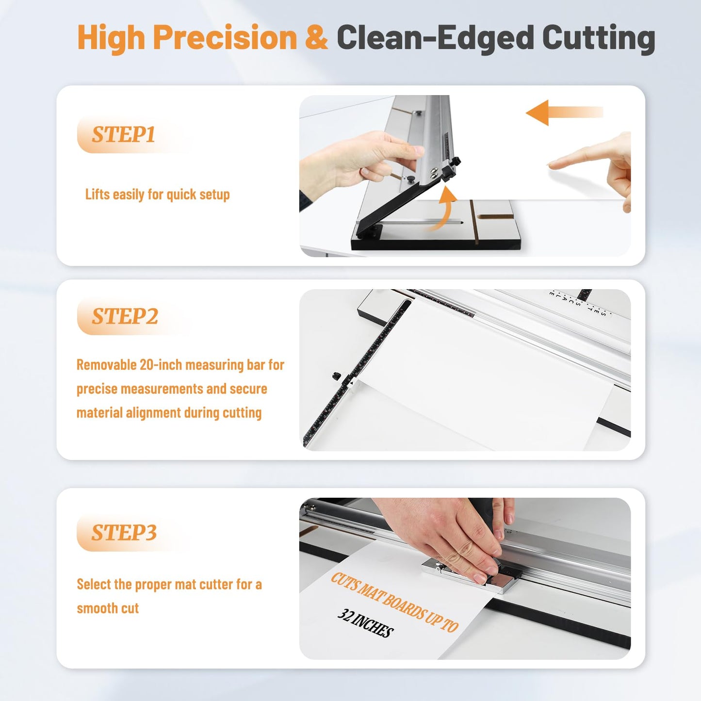 32in Mat Cutter for Framing with Precision Bevel & Straight Cutting Heads,Easy-to-Use Mat Board Cutter for Professional Picture Framing, Ideal for DIY Artwork, Crafts, and Home Décor Projects