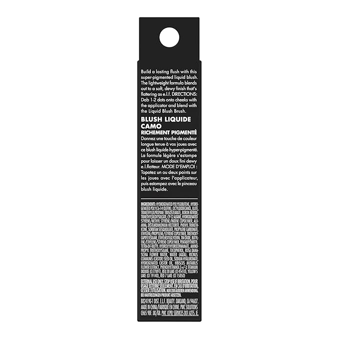 e.l.f. Camo Liquid Blush, Long-lasting Liquid Blush For High-pigment Color, Creates A Soft, Dewy Finish, Vegan & Cruelty-free, Comin' In Hot Pink