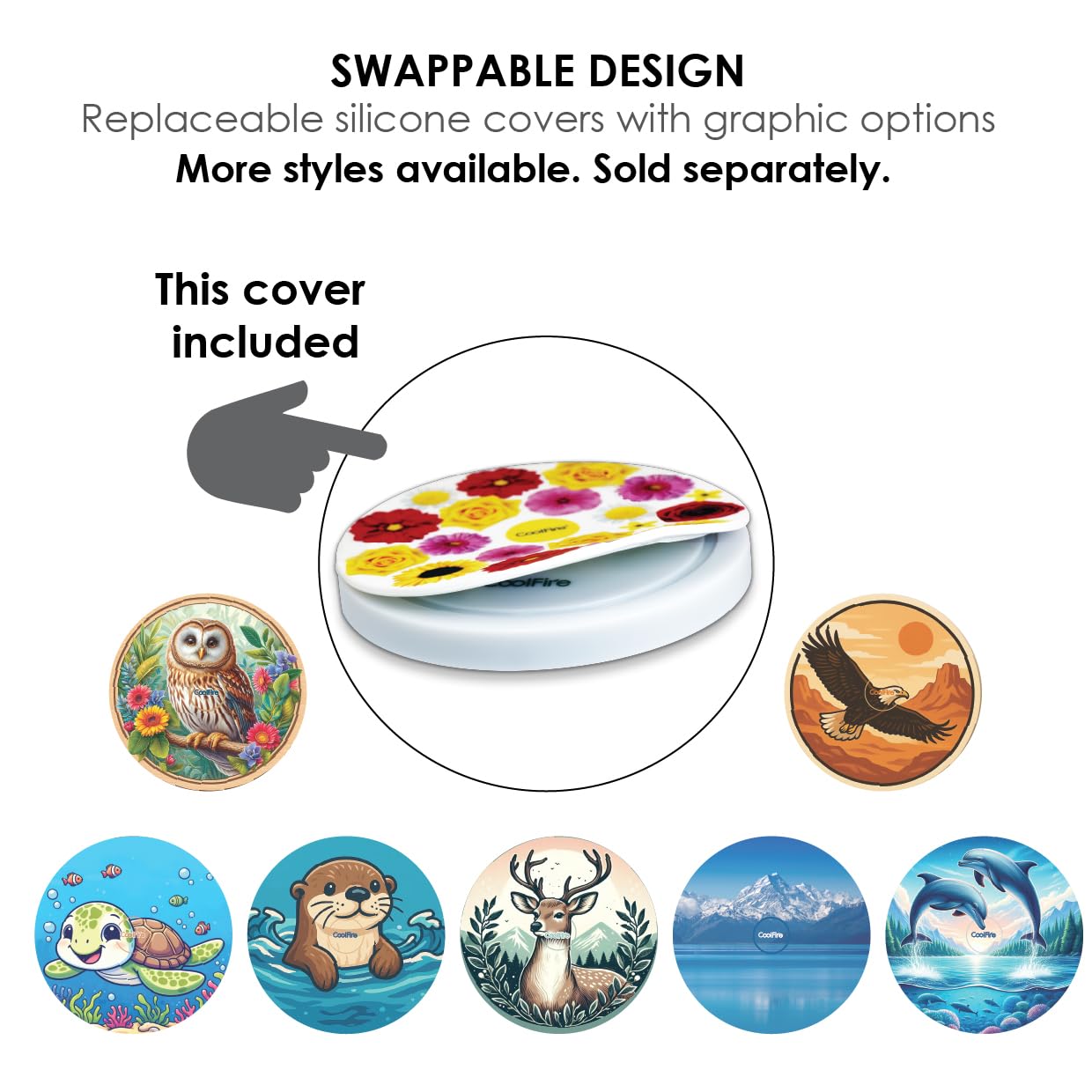 CoolFire Self-Care Gift – Smart Hydration Reminder Coaster with Voice (English only) Alerts, Ambient Light & Changeable Mood Covers for Pregnancy, ADHD, Stress Relief & Everyday Wellness (F)