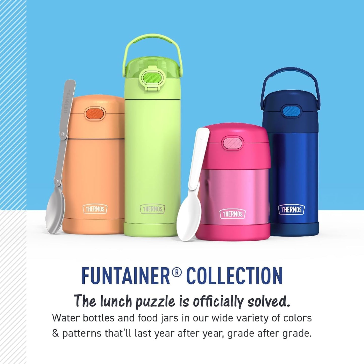 THERMOS FUNTAINER Insulated Food Jar, 10 Ounce, Kid Friendly Food Jar, Pink