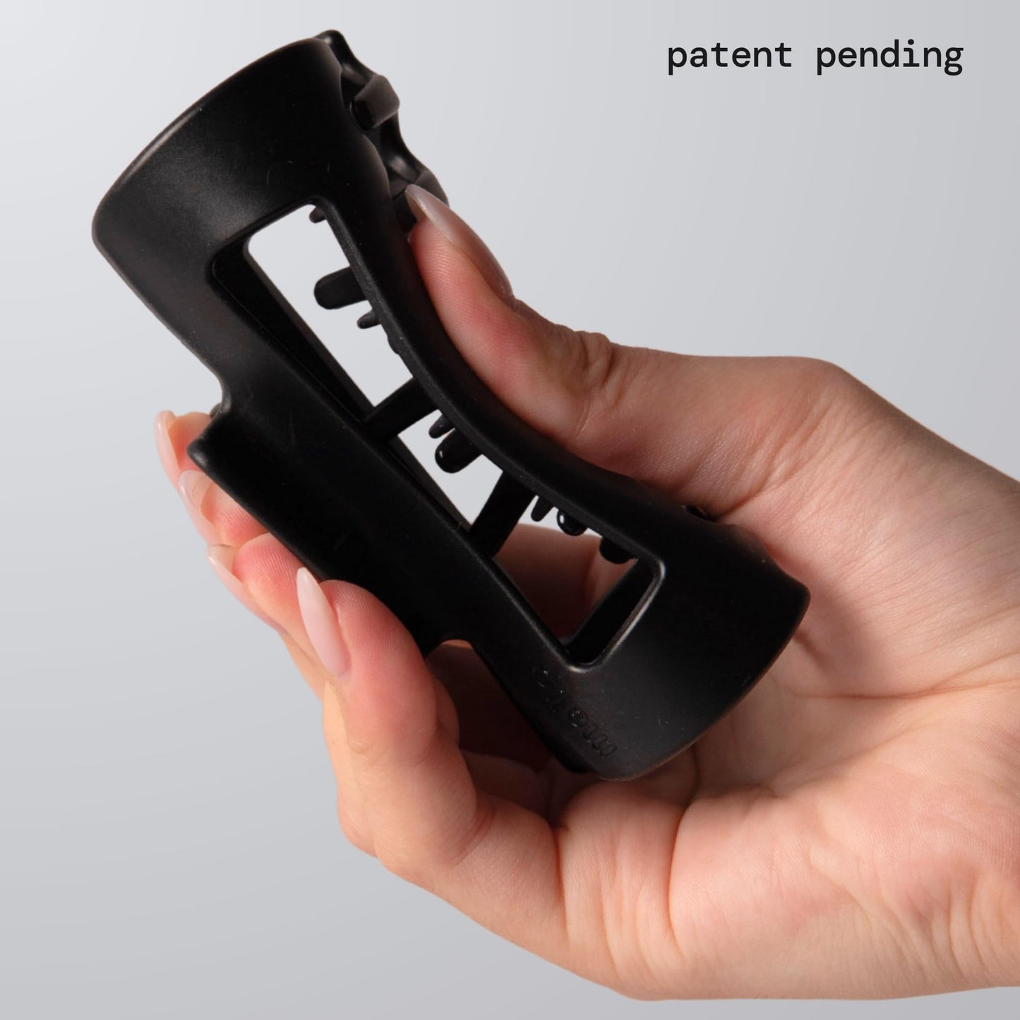 The Original Mello Hair Claw Clip Squishy Claw Clip Made in Korea Patent Pending 30021976 (Black, Medium)
