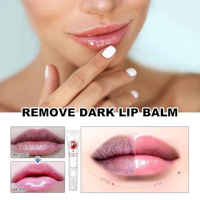 XIRUJNFD Lip Serum, Remove Dark Lips Pink Fresh Lightening Lips Treatment Lip Balm, Moisturizer Nourishing Essence Lips (1)