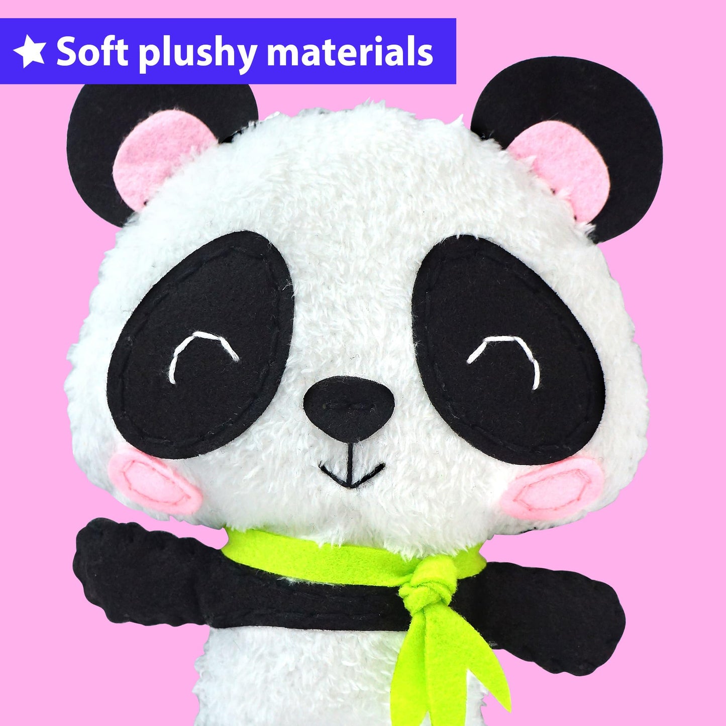 KRAFUN My First Sewing Kit for Kids Ages 6-10 Beginners | Learn to Sew Panda Stuffed Animal | Premium Thick Felt | Craft Gift for Girls & Boys