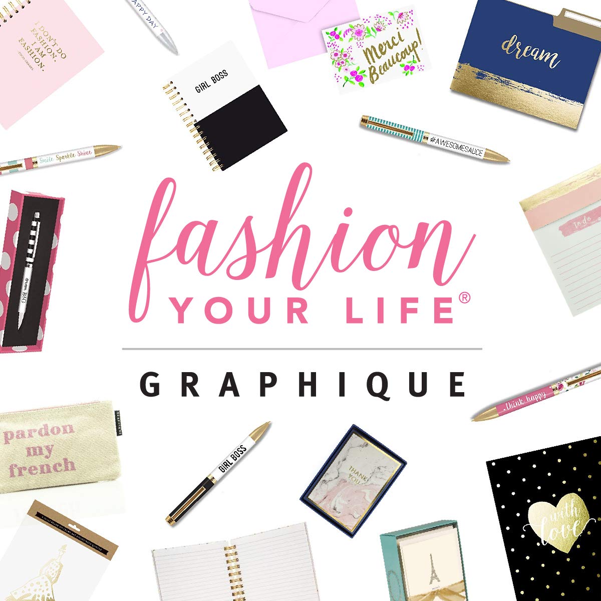 Graphique Blush & Blue Marble Hard Bound Journal, 160 Ruled Pages, Colorful Marble"Notes" Message Cover Embellished w/Gold Foil, 6.25" x 8.25" x 1"