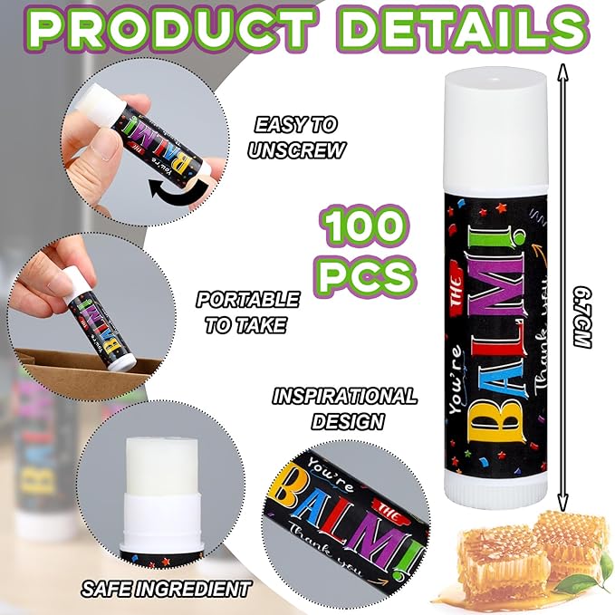 Christmas Appreciation Gifts Bulk Lip Balms Employee Team Appreciation Thank You Gifts Party Favors Stocking Stuffers for Xmas Nurse Teachers Volunteers Coworkers Staff(150 Pack)