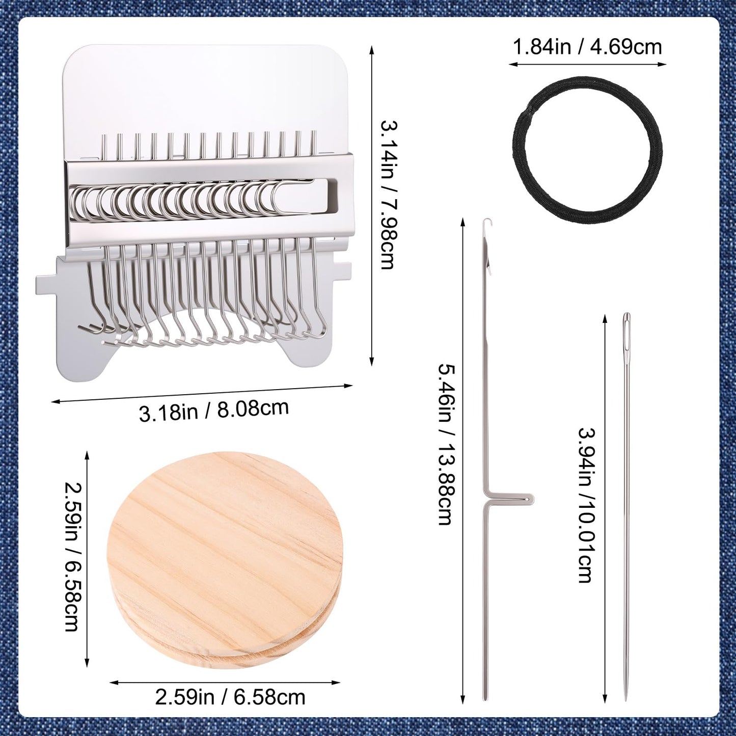 PatchMaker 2.0 Kit, Mini Portable Patch Darning Looms Kit, Patchwork Weaving Tool Set for Quickly Sewing Repair, Sewing, Knitting Kit for Beginners (14 Hooks)