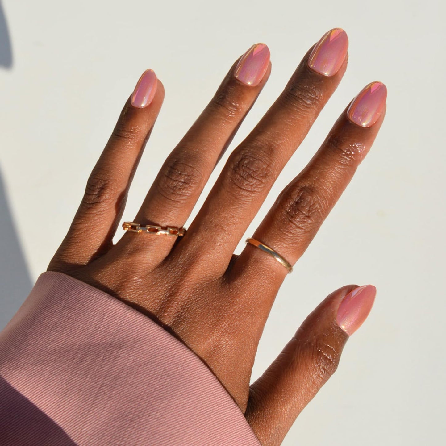 Glamnetic Press On Nails - Guava Drop | Short Oval Fake Nails in Orange-Pink Velvet with Glazed Finish, Salon Quality | 15 Sizes - 30 Nail Kit with Glue