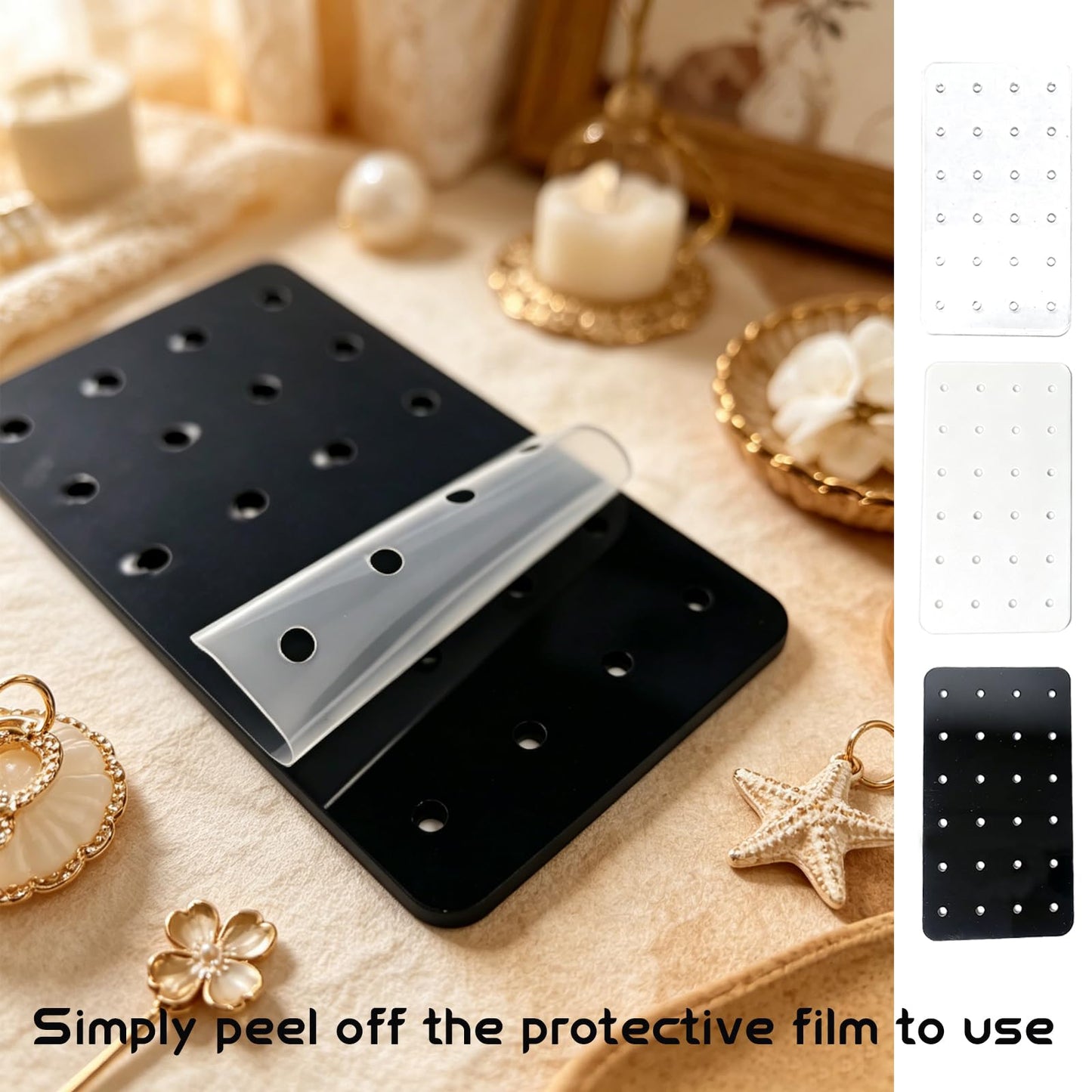 TTFdacai 24 Pcs 3 Colors Acrylic Earring Display Card, 24 Holes Portable Stud Earrings Cards, Acrylic Earring Holder Organizer, Rectangle Earring Jewelry Show Rack