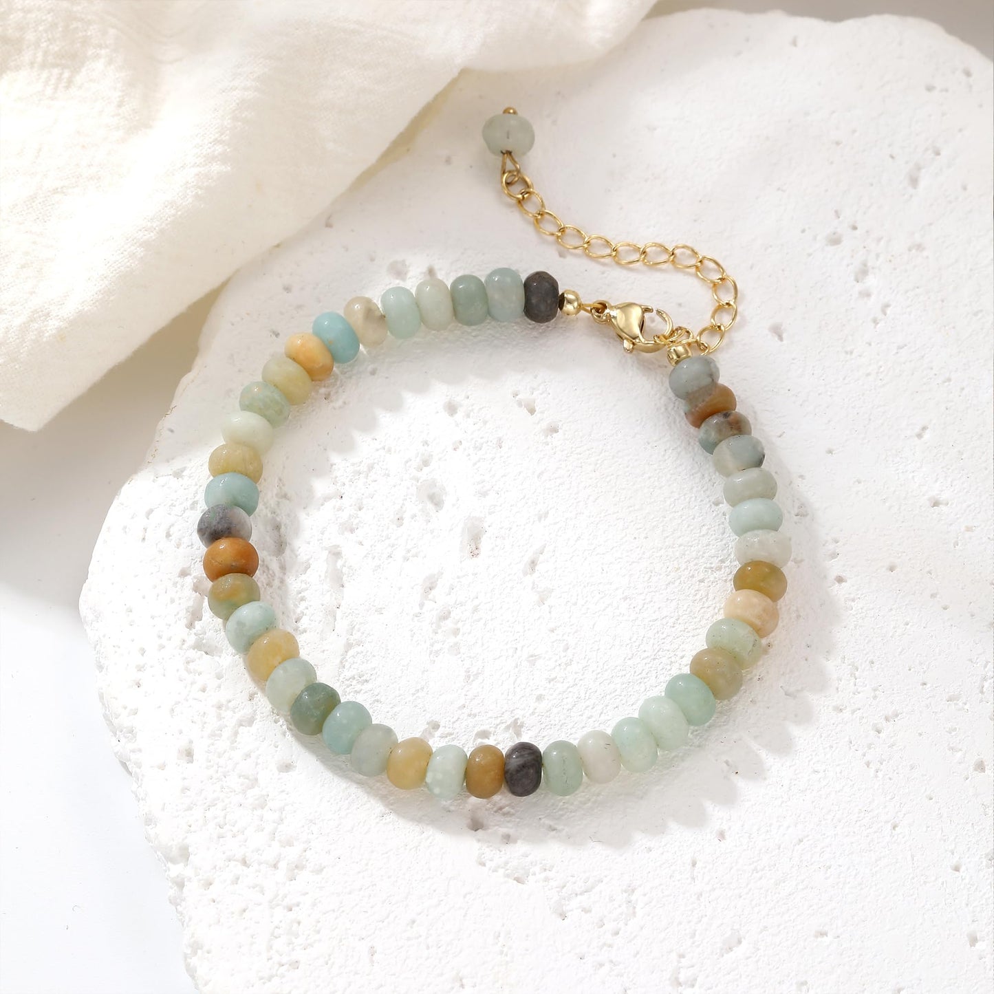 chorfla Colorful Natural Stone Beaded Bracelets for Women, Boho Handmade Gemstone Bracelet, Adjustable Summer Beach Jewelry