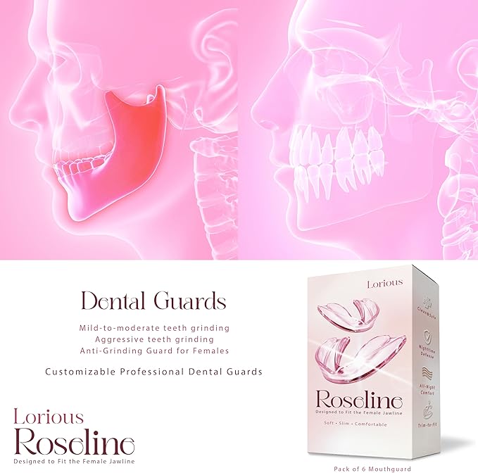 Moldable Mouth Guards for Teeth Grinding and Clenching – 6-Pack Clear Night Guards for Women with 4 Regular and 2 Small Sizes – Comfortable, Custom-Fit Mouthpieces for Day or Night Wear