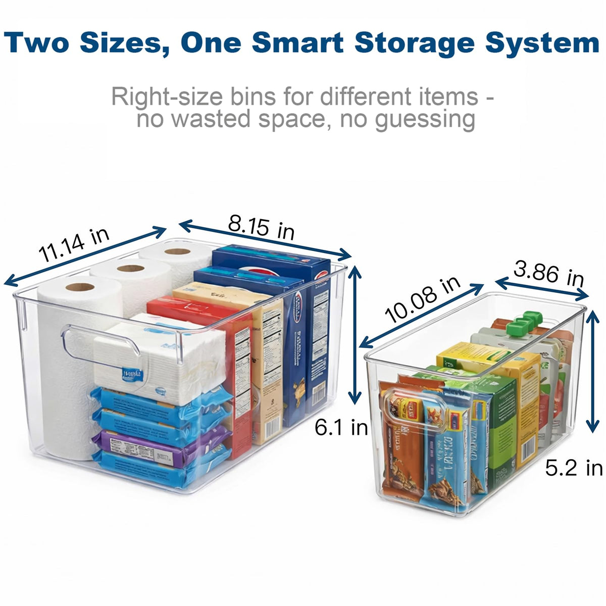 4 Pack Clear Plastic Organizer Bins