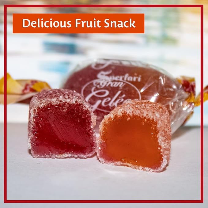 Sperlari Candies Gran Duetto Orange, Peach & Raspberry Italian Fruit Nectar Jelly Candy - Gluten Free, No Artificial Coloring, Individually Wrapped Gummy Candy - Fruit Gummies Made In Italy 1 KG Bag