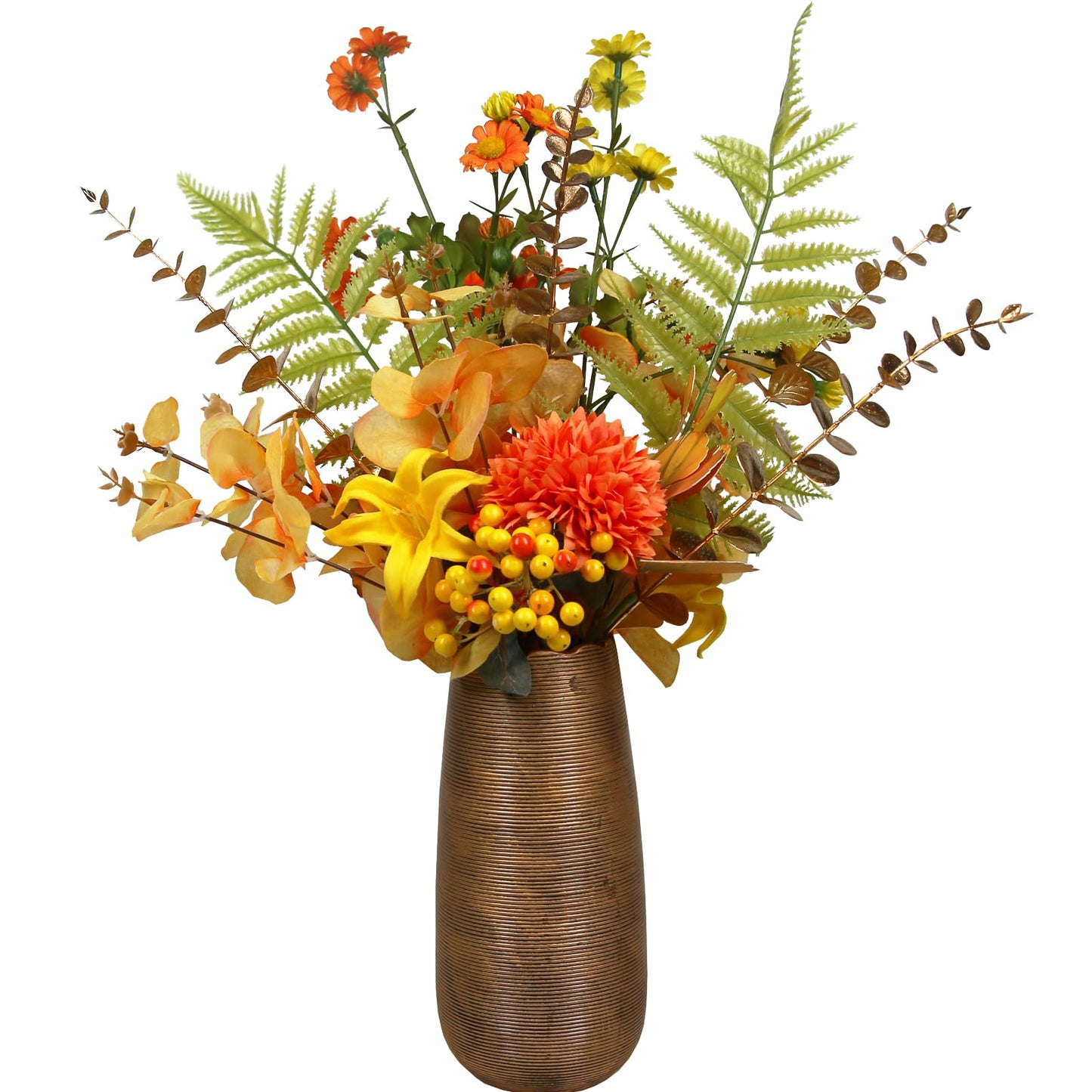 Tinsow 26pcs Artificial Eucalyptus Stems Gold Faux Eucalyptuses Branch Real Touch Leaf Wedding Bouquet Minimalist Fall Home Decor