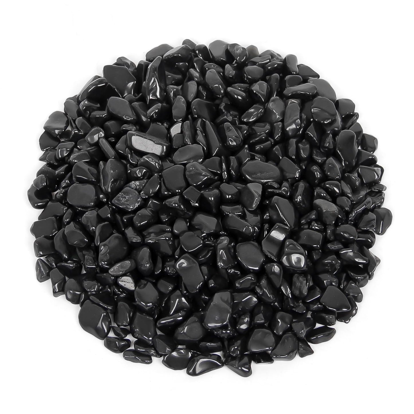 1.1lb Natural Crushed Obsidian Crystal Tumbled Chips-Healing Crystals Chips Bulk, Crushed Crystal Gemstones for Crafts, Beautiful Package for Gift (Obsidian)