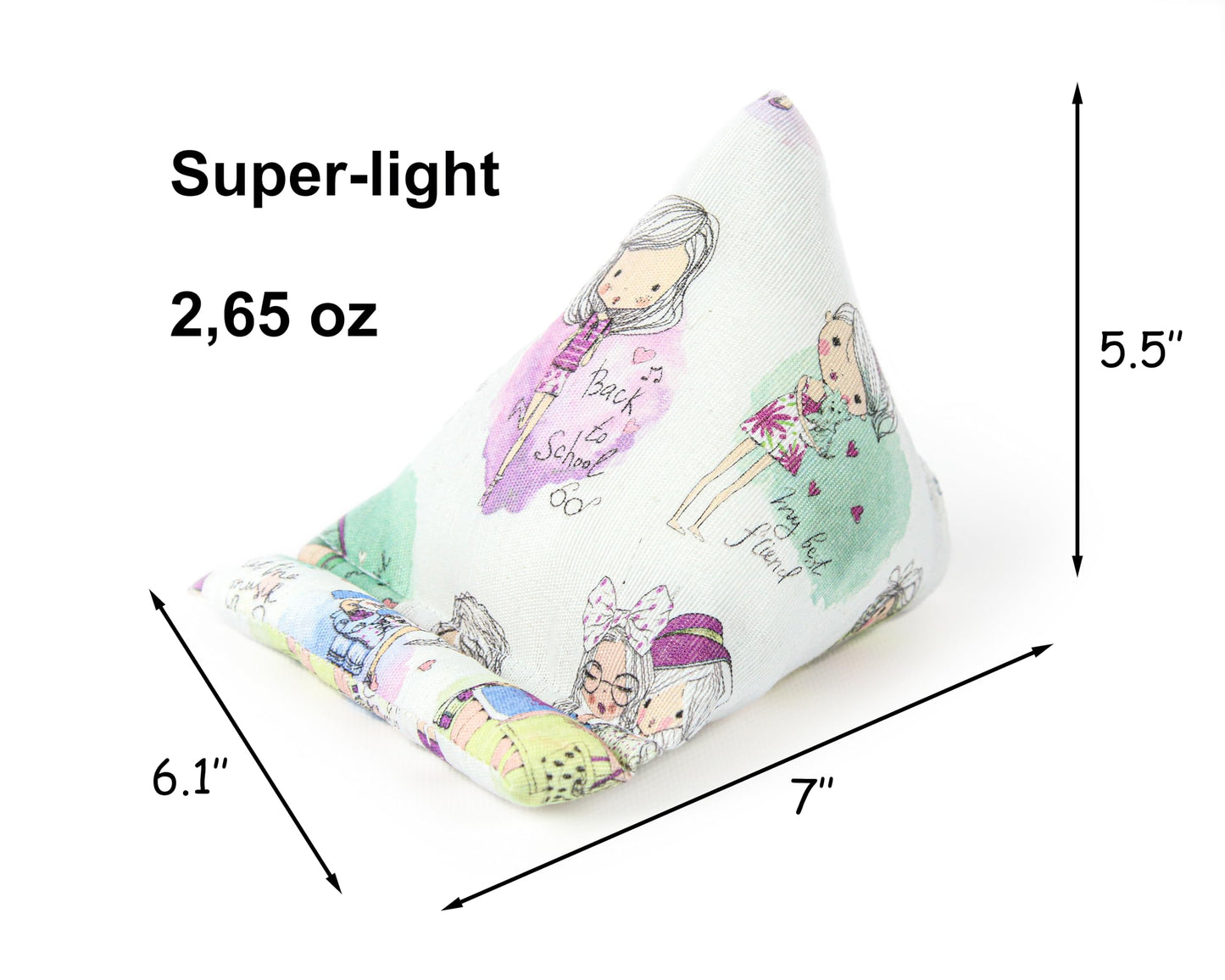 STEPHAN AND THEODORE Handmade Phone Pillow Holder - The Wedge Mobile Device Stand - Fabric Phone Stand for All iPhones, All Smartphones! 7 x 6.1 x 5.5 Inches (Dolls)