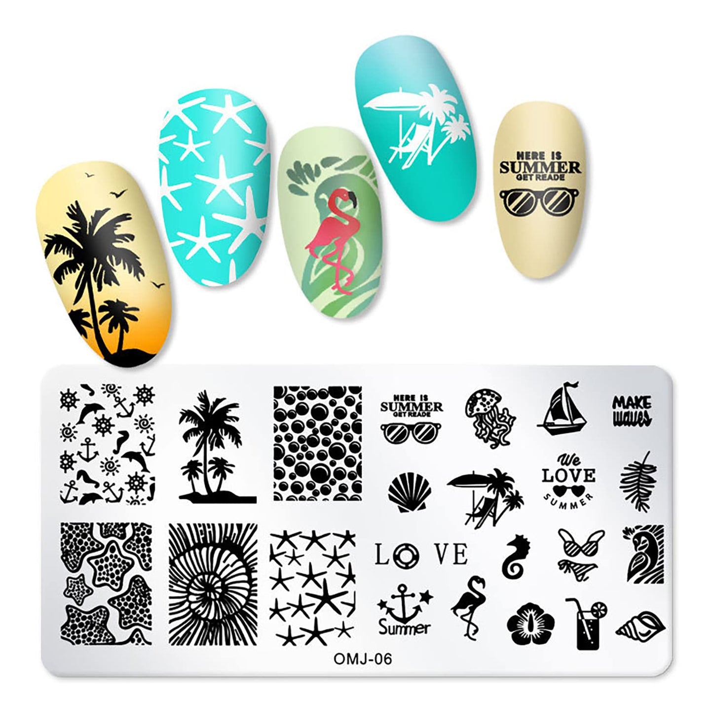 SILPECWEE 10Pcs Nail Stamping Plate Flower Butterfly Geometry Nail Stamps Nail Stencils Nail Plates Templates Stamping Plates for Nails Nail Art Accessories