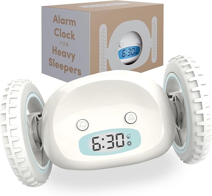 CLOCKY Alarm Clock on Wheels – Loud Rolling Alarm Clock for Heavy Sleepers