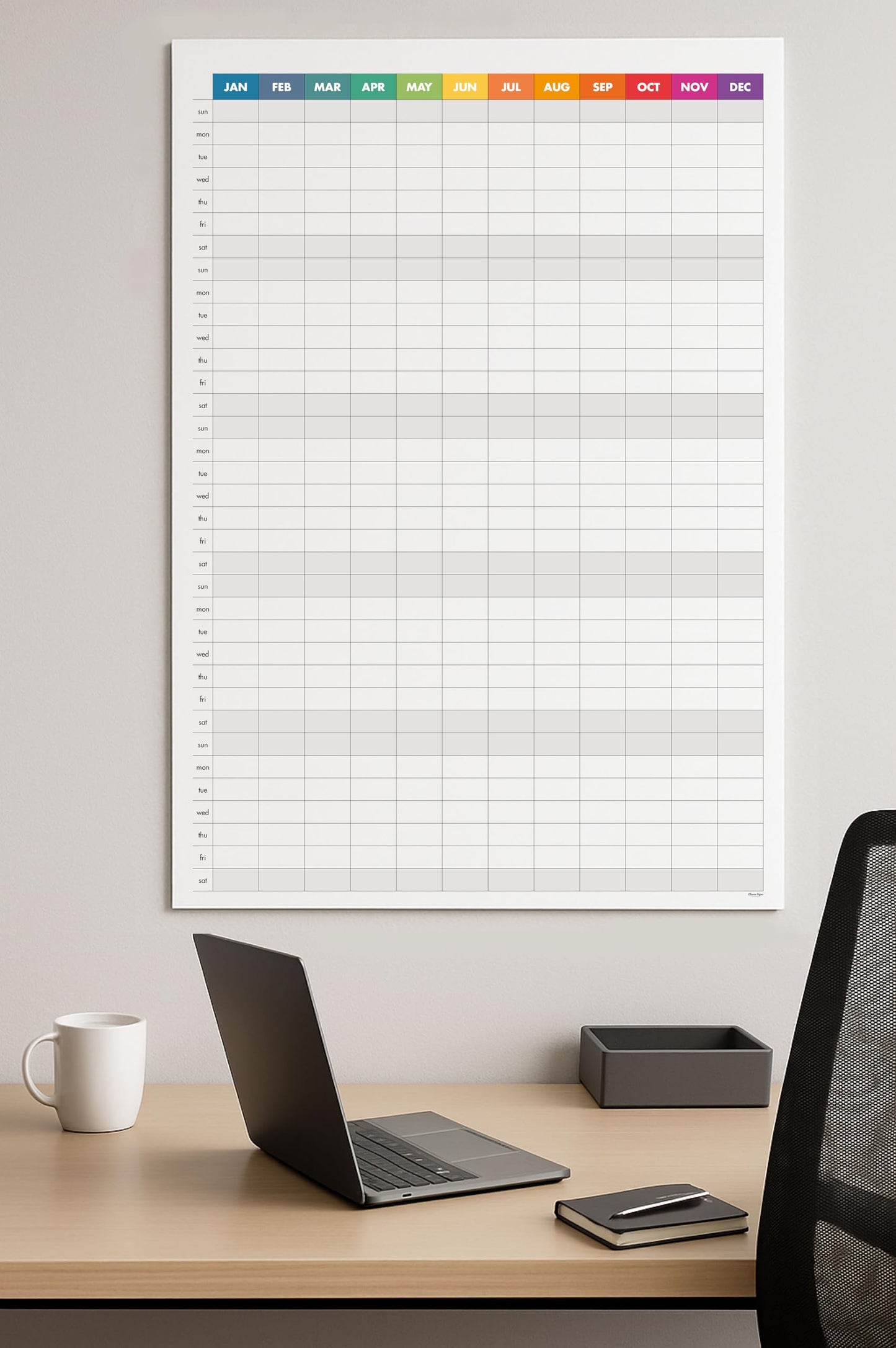 Dry Erase Wall Planner (27×39 in) – Double-Sided Reusable Yearly Planner with Undated Planning Board & 2026 Calendar Reference, Large Laminated Write & Wipe Wall Calendar for Home, Office, Classroom— Rolled Poster.