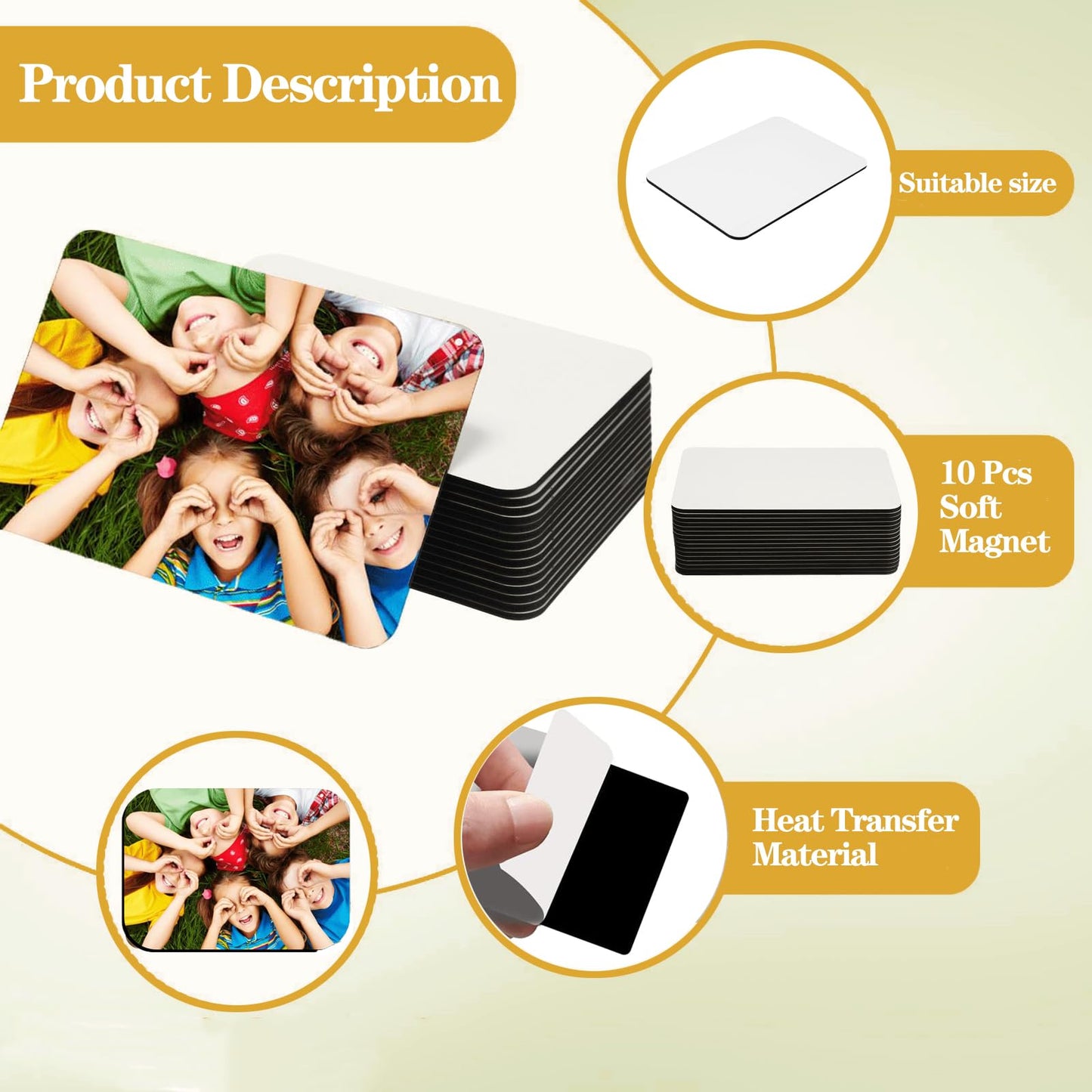 10 Pcs Sublimation Magnets Blanks, Enlarge 4 x 6 Inch Sublimation Refrigerator Magnet Blanks Personalized Fridge Decorative for Home Wall Decor DIY Christmas Decoration