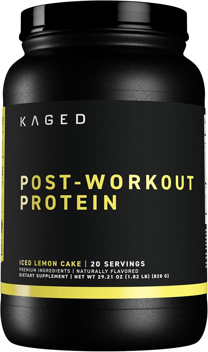 Kaged Post Workout Protein Powder | Re 28g Whey Protein with Creatine, Glutamine & Betaine for Muscle Growth & Recovery | Low Sugar | 20 Servings | Iced Lemon Cake