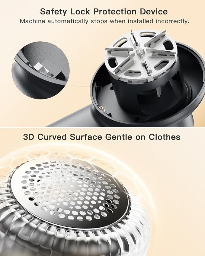 coldSky Rechargeable Fabric Shaver, Lint Shaver with Digital Display, Sweater Shaver with 6-Leaf Blades and Safety Lock, 3-Speeds Defuzzer Remove Fuzz, Pills from Clothes, Furniture, Sofa, Dark Gray