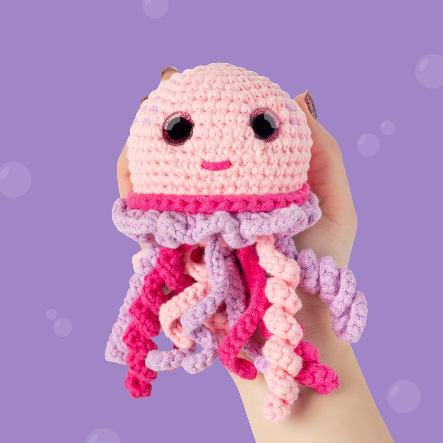 Cookie Box Original Crochet Kit for Beginners – Gift Set to Make Jellyfish Jenny Amigurumi Plushie – Easy DIY Crochet & Knitting Starter Kit with Video and PDF Tutorials