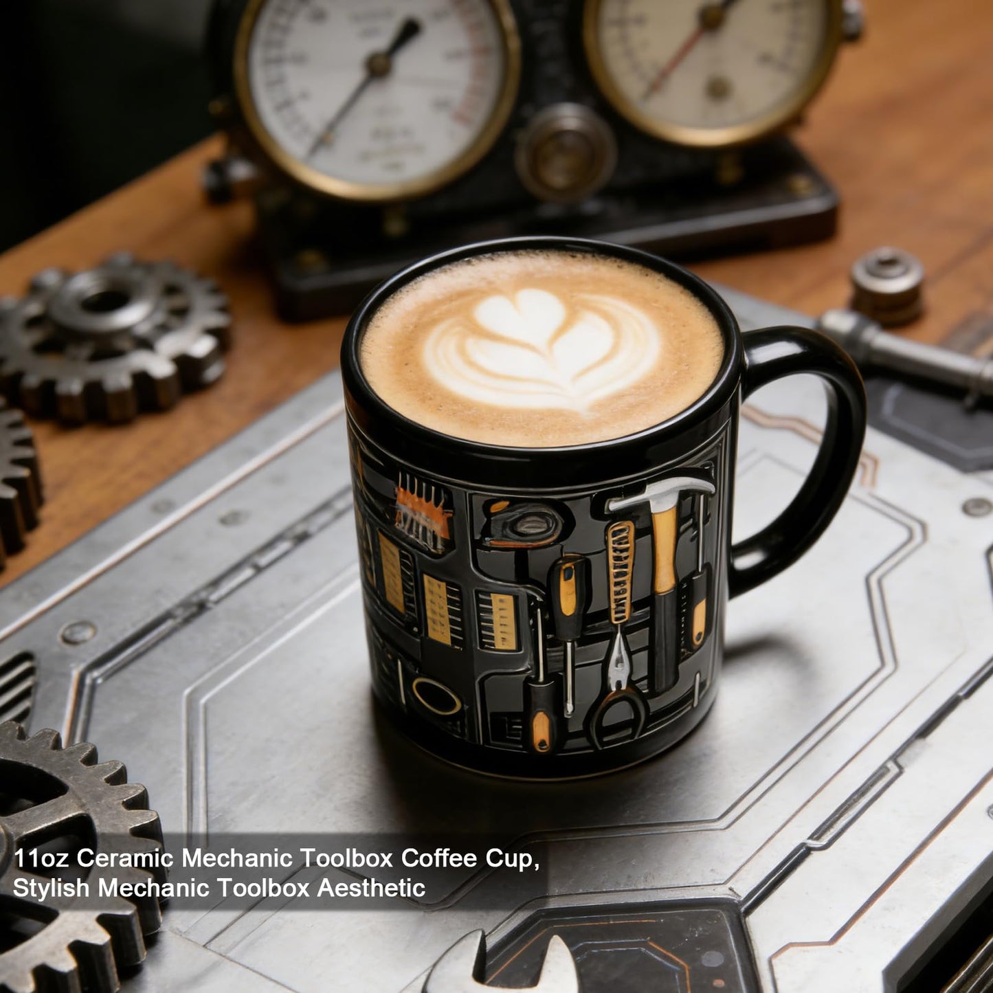Tool Box Coffee Mug,Toolbox Mechanic Mug for Birthday Anniversary Ceramic Cup Gift Coffee Cup Double-sided Design Tool Box Tea Mug Gift Unique Coffee Cup for Husband Dad