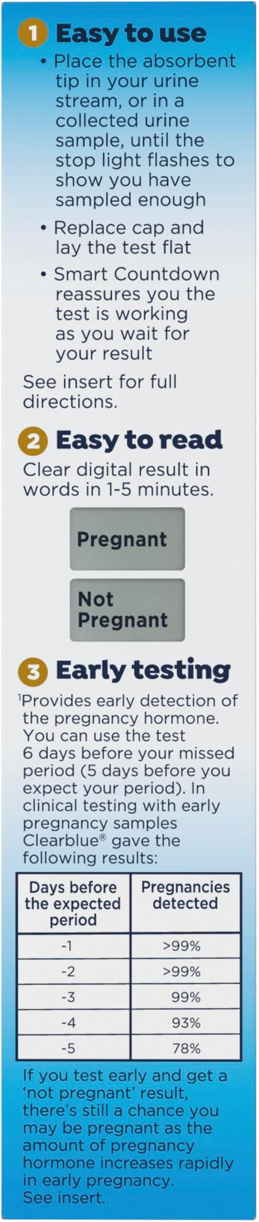 Clearblue Early Digital Pregnancy Test, Early Detection at Home Pregnancy Test, 3 Ct (Pack of 2)