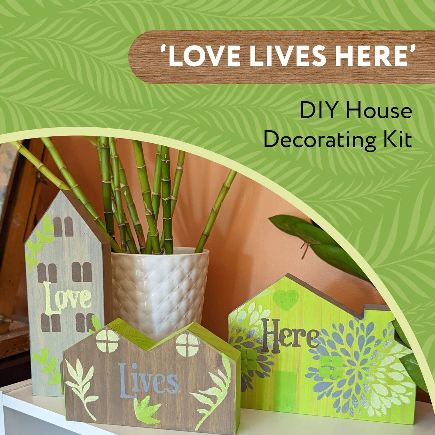 Impresa Wood Table Top House Painting Kit - Vibrant Acrylic Paint Set & Art Supplies - Floral Stencils for Wood House Painting - DIY Craft Kit for Home & Table Decor - 2 Fl Oz Bottles