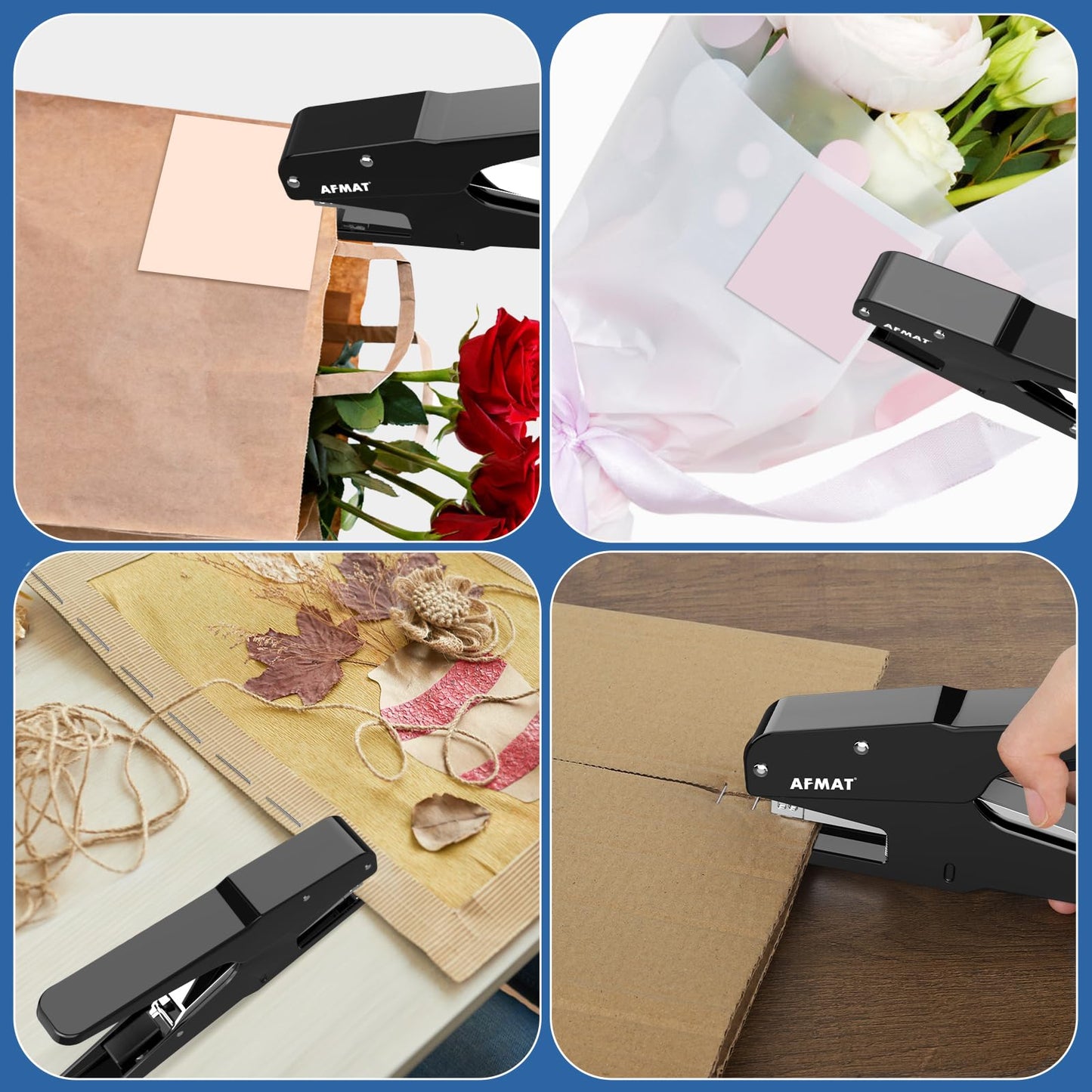 AFMAT Effortless Plier Stapler, Metal 35 Sheet Stapling Plier, 15000+ Stapling Times, with Staples & Reload Button, Handheld Stapler Heavy Duty, Space Save Size, Good for Office, Home, School, Black