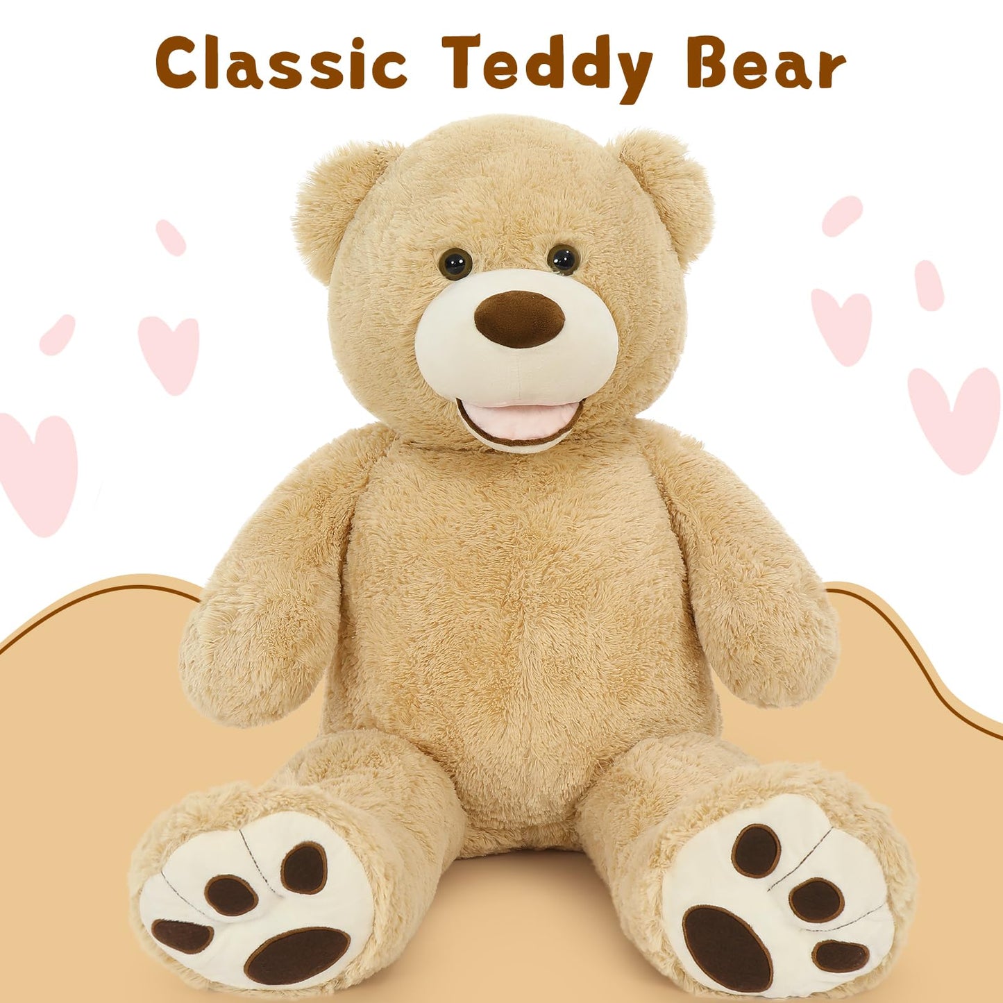 MaoGoLan Giant Teddy Bears Stuffed Animal, 39 inches Big Teddy Bear Plush Toy, Soft and Cuddly Teddy Bear Gift for Girlfriend,Children,Kids