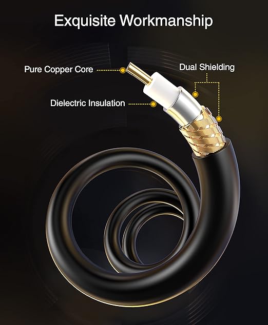 BlueRigger RCA Audio Subwoofer Cable (10FT - 2 Pack, Dual Shielded with Gold Plated RCA Connectors) – for Subwoofer, Amplifier, Home Theater