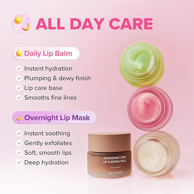 Klavuu Lip Mask Sleeping Pack (0.7oz) – Overnight Deep Hydrating Korean Lip Balm Treatment for Very Dry, Chapped Lips | Lip Lightening & Plumping with Instant Hydration | Gentle Exfoliating (Vanilla)