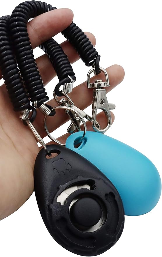 Dog Training Clicker with Sring Wrist and Keyring - Pet Dog Training Clickers for Puppy, Cat, Potty, Bird, Horse, Pet, Trainer Training Tools, Behavior Aids