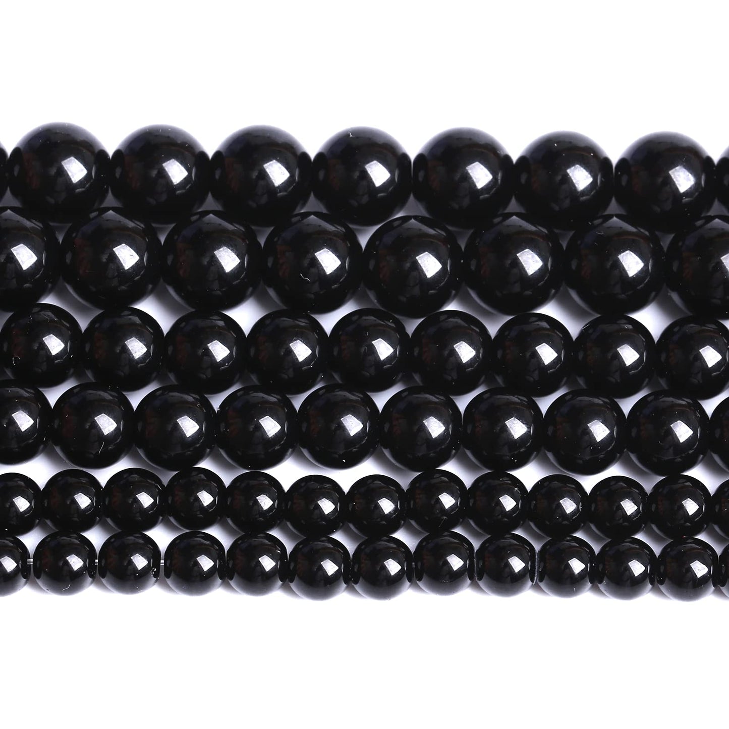 6mm 66pcs Natural Black Agates Onyx Stone Beads Smooth Round Loose Spacer Beads for Jewelry Making DIY Bracelets 15"