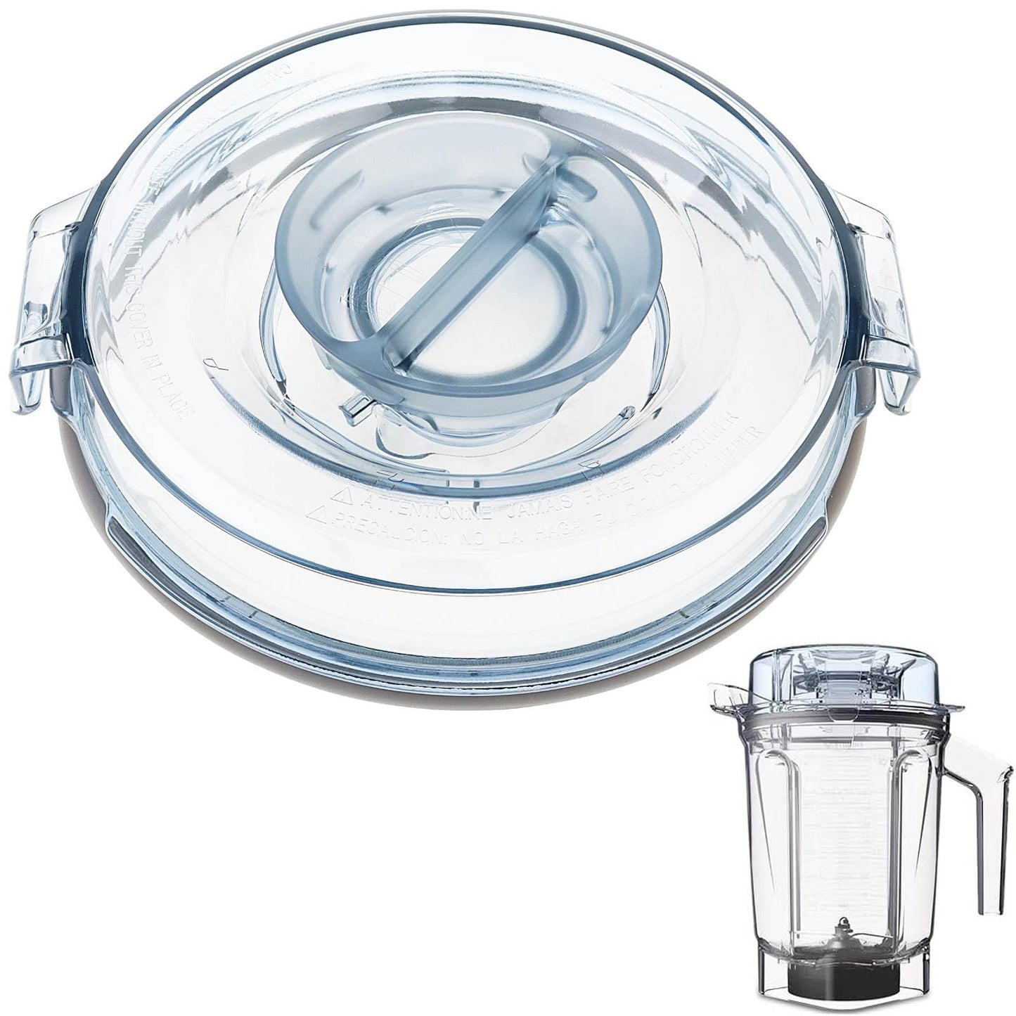Blender Lid Cover Cap Fit for Vitamix, 64oz Clear Blender Lid Low Profile Container Lid Replace for Vitamix A3500 A3300 A2500 V1200 Venturist Pro Pitchers, Compatible with vitamix Container Jar Cup