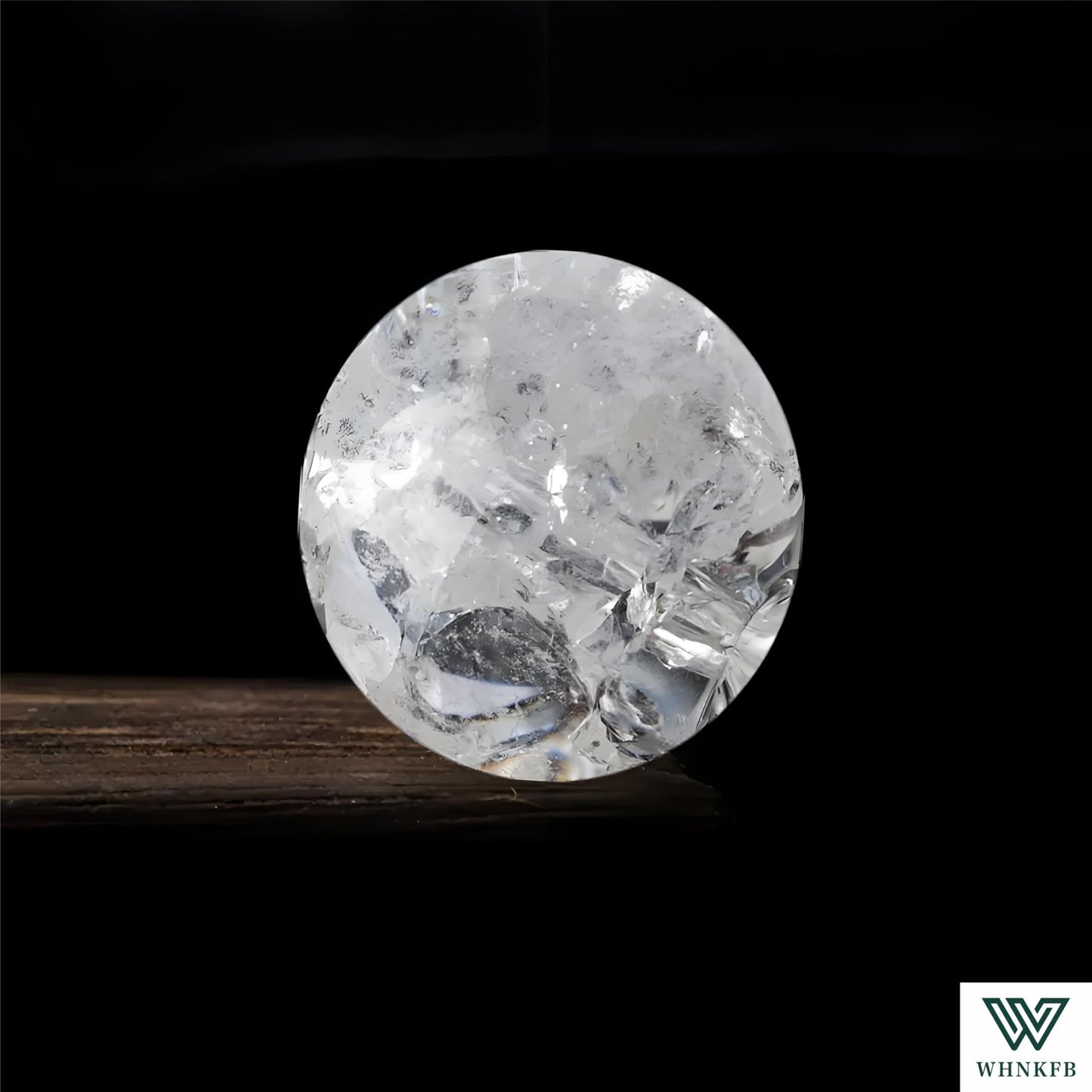 WHNKFB 8mm 50pcs Natural Crackled Clear Quartz Round Beads, Transparent Loose Crystal Beads for Jewelry Making Craft - 4mm 6mm 8mm 10mm Options with Free Elastic Cord