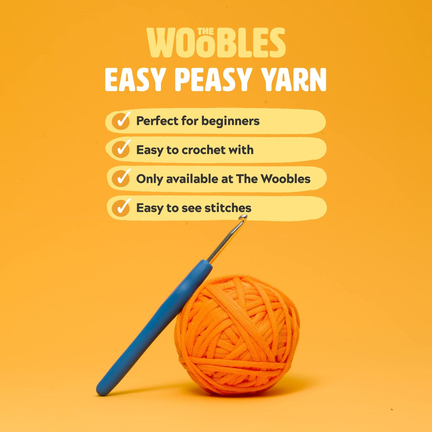 The Woobles Crochet Kit for Beginners - Easy Arts and Crafts Knitting & Crochet Animals Kit As Seen On Shark Tank - Kiki The Chick