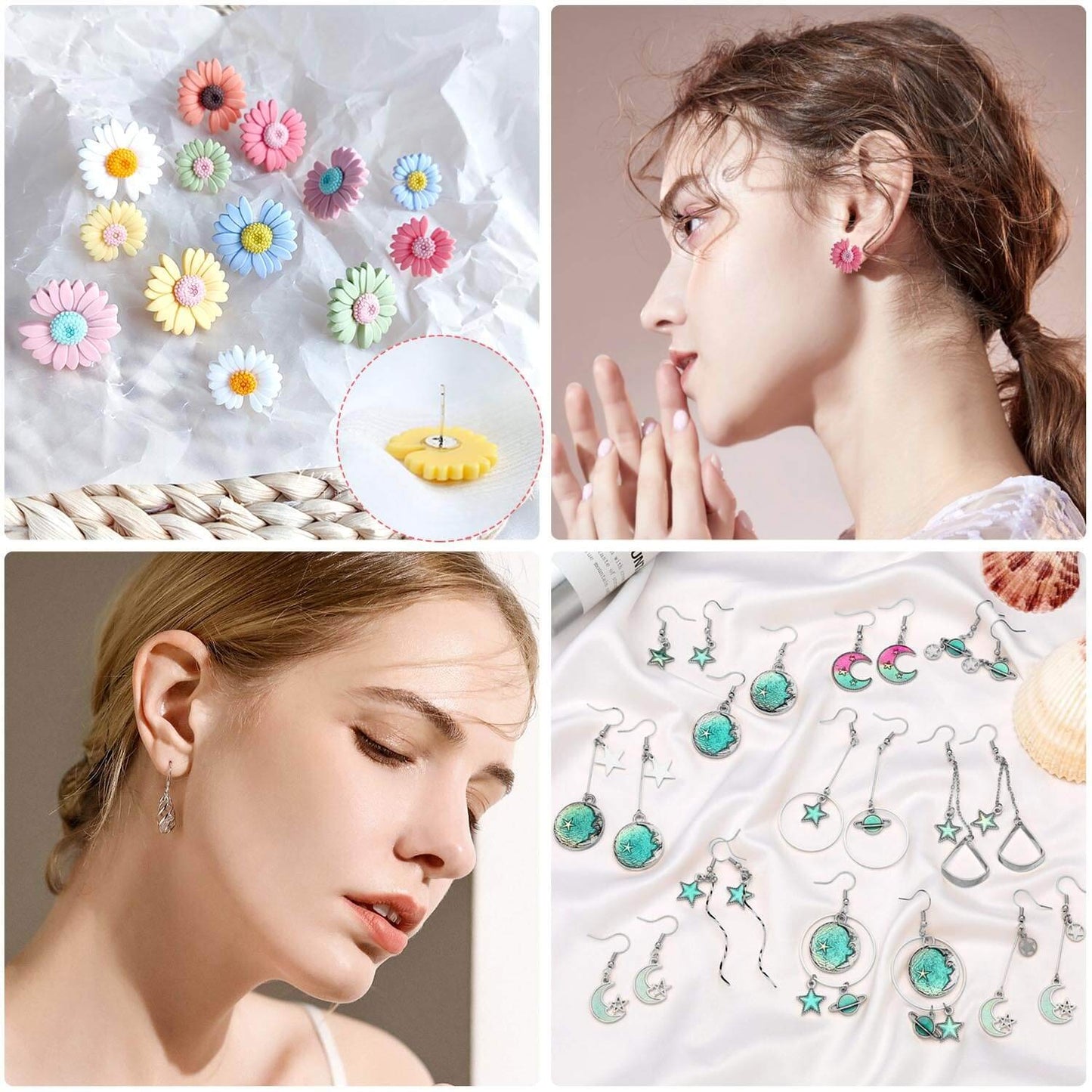 Thrilez 3080Pcs Earring Supplies Kit - Includes Hooks, Backs, Rings, Pins, Posts and Tools for Making and Repairing