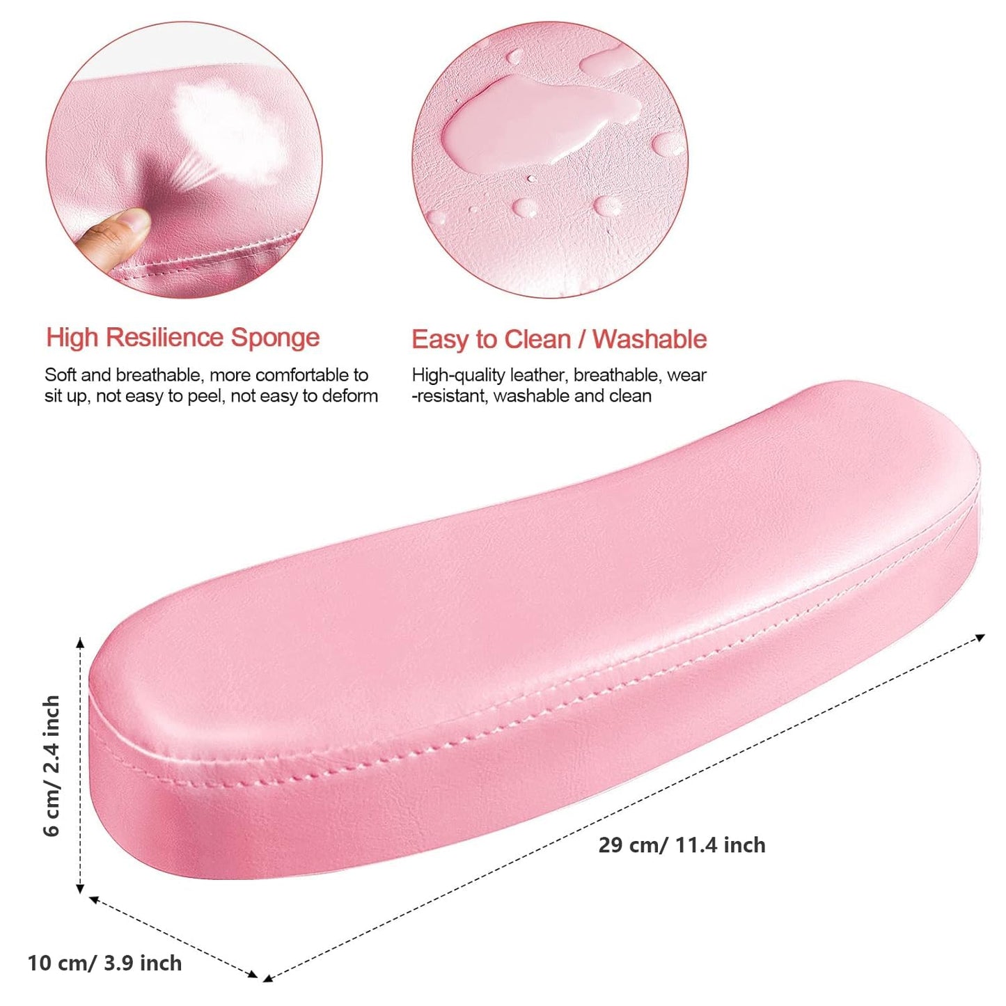 TOROKOM Nail Arm Rest for Acrylic Nails Hand Rest Pillow Cushion for Nails Microfiber Leather Nail Armrest Stand Holder Table Desk Station Manicure for Acrylic Nails Tech Use, Pink
