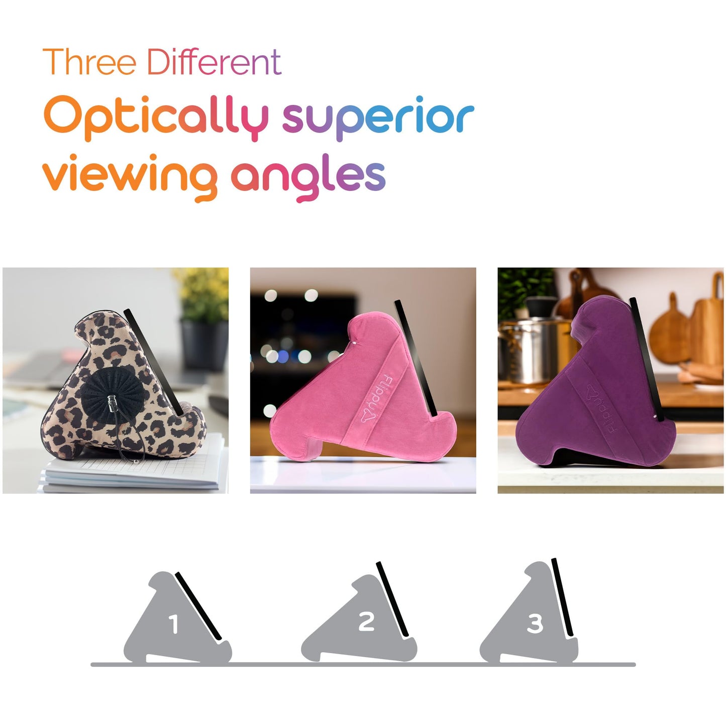 Flippy Original Tablet Pillow Stand & iPad Holder, Gift for Book Lovers & Readers, Multi-Angle Stand with Storage for Lap, Desk & Bed, Compatible with Kindle, Fire, iPad & Samsung, I Wanna Go to Miami
