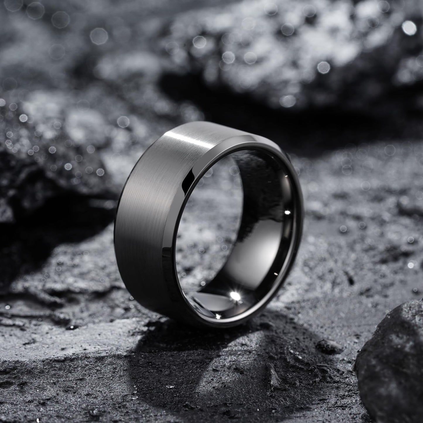 King Will 10mm Tungsten Wedding Band for Men - Gunmetal, Comfort Fit, Size 12