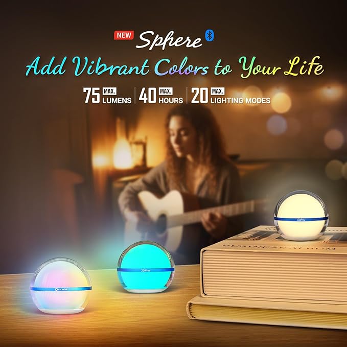 OLIGHT Ostrip Smart LED Strip Lights with App Control Bundle with Sphere 75 lumens Stepless Dimming Table Lamp, Magnetic Rechargeable RGB Ambient