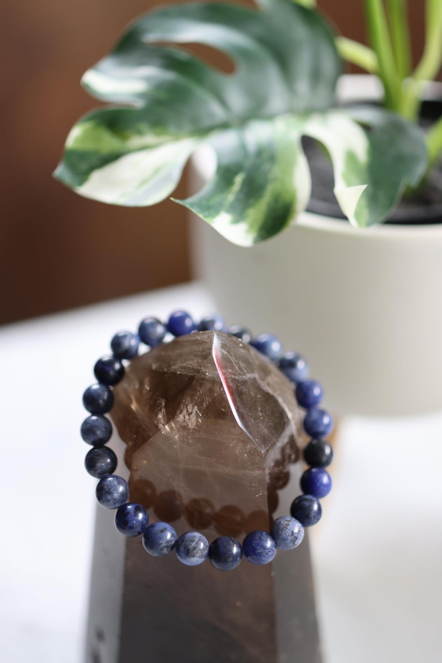 The Vida Handmade AAA+ Quality Crystal Stretch Elastic Bracelet - Nature Gemstone - Jewelry Gift - Holiday Gift - For Women & Men (Sodalite)