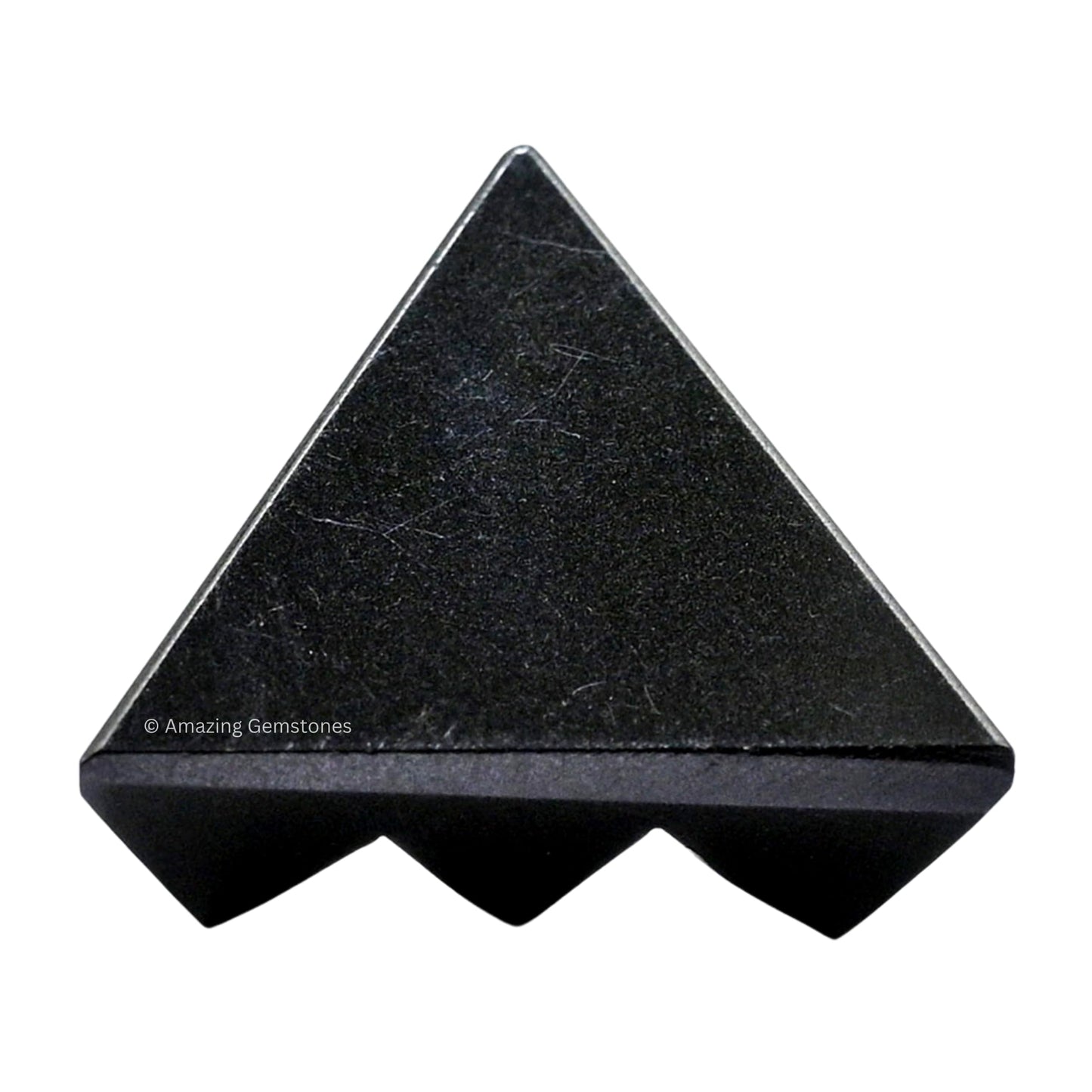Amazing Gemstone Black Agate Crystal Pyramid with 9 Pyramid Plate Bottom - 1" Mini Pyramid Figurine of Natural Stone Pyramid for Meditation, Reiki, Chakra Balancing Vastu Pooja and Crystal Grids