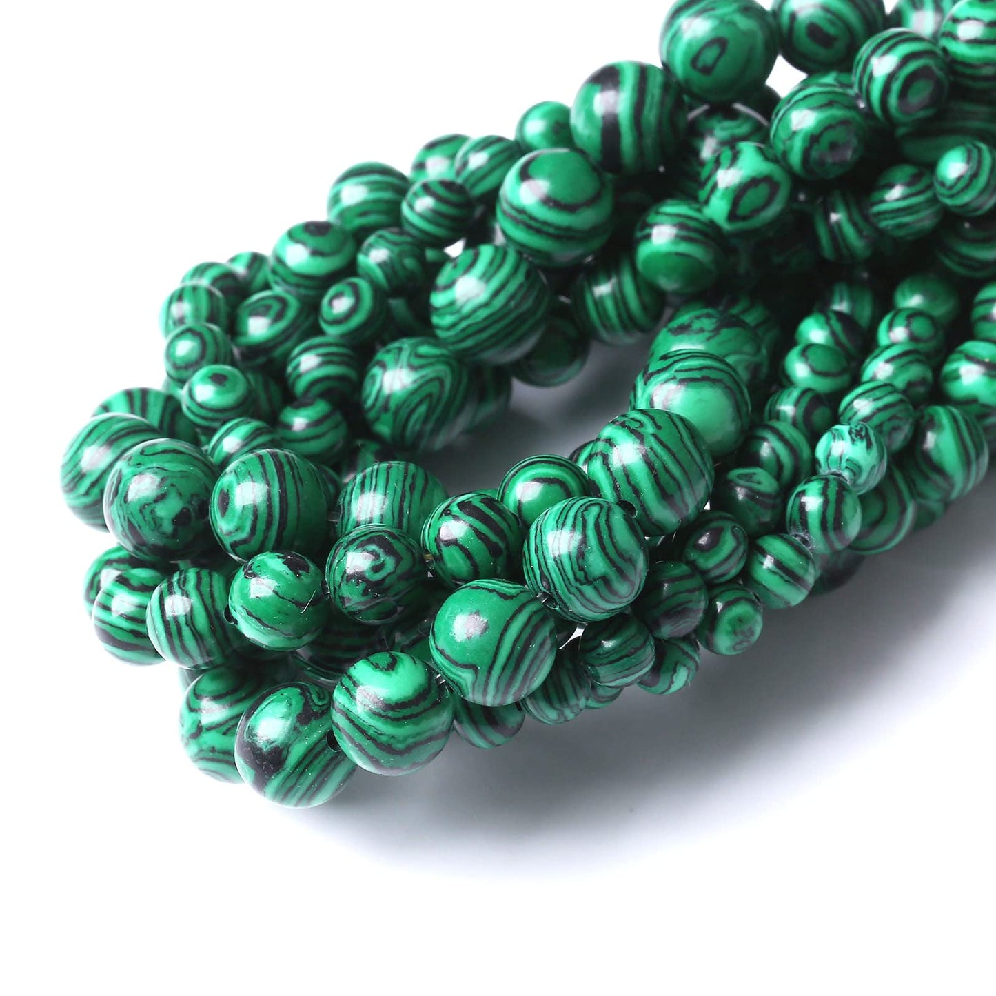 45PCS 8MM Malachite Beads - Round, Loose, Natural Green Gem Beads for Jewelry Making - 15
