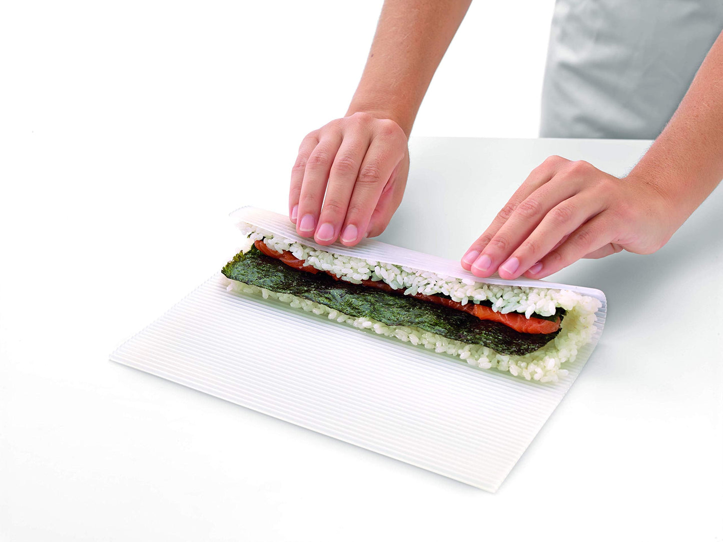 Lékué Silicone Makisu Sushi Rolling Mat | Platinum Silicone Non-Stick Maki Sushi Roller | Japanese Cooking Accessory | Use to Make California Rolls, Tamagoyaki & More | Dishwasher Safe