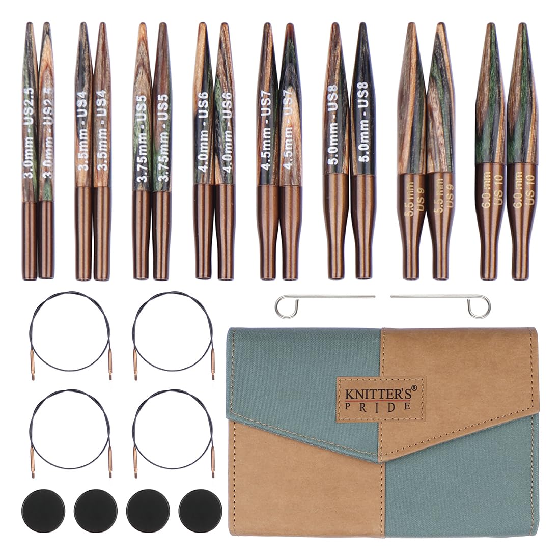 Knitter’s Pride Terra Mini Interchangeable Needle Set 2"" (5cm) – 8 US Sizes (2.5 to 10)