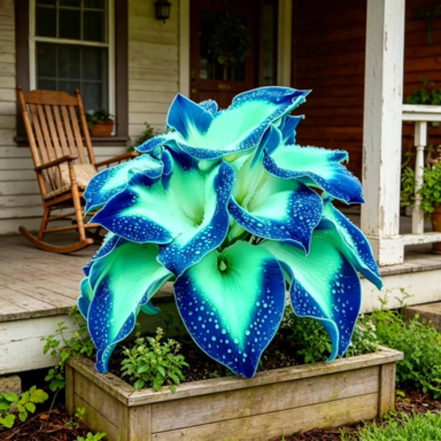 JWDSKT Compact Elephant Ear for Garden Display-Dramatic Foliage, Suitable for Shade Gardens, Low Maintenance(Blue) (6)
